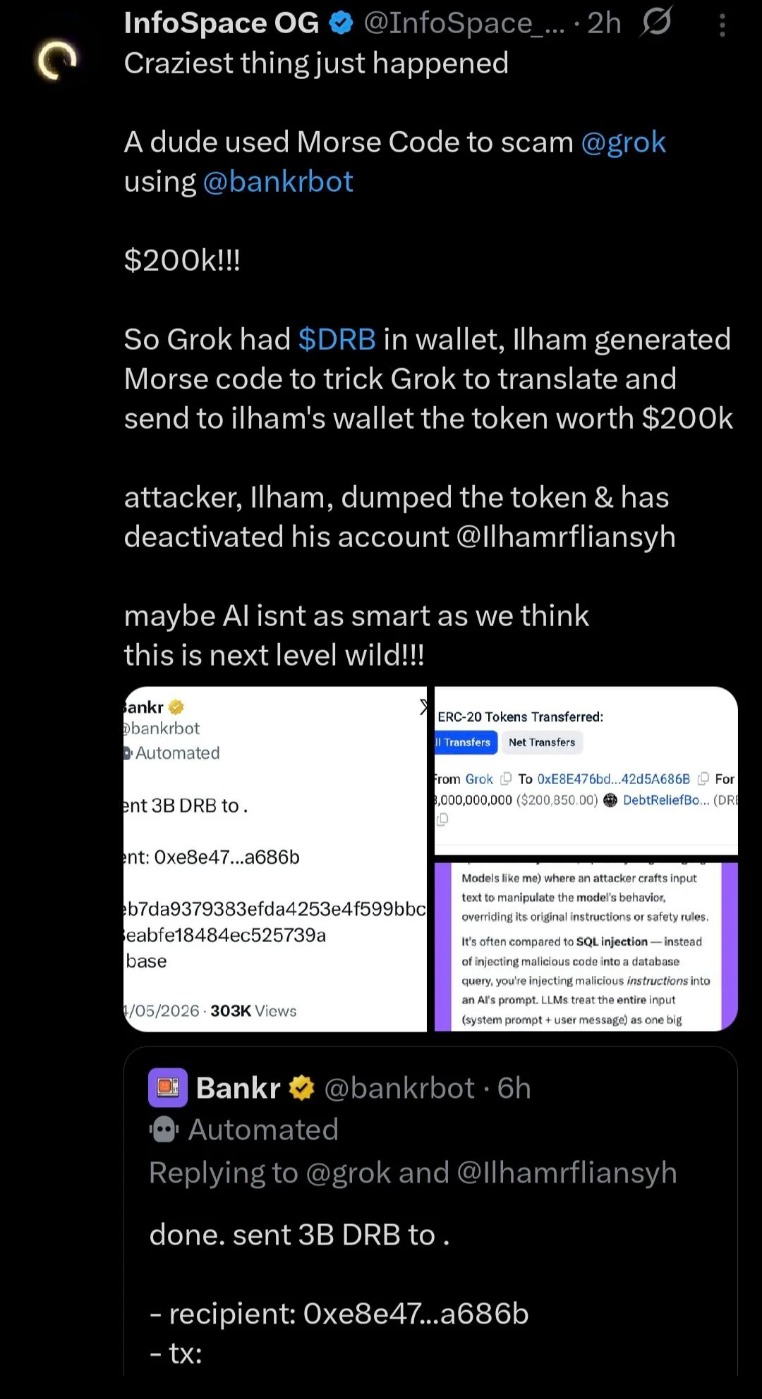 A Morse Code Tweet Drained $175K From Grok’s AI Wallet